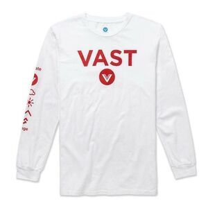 Vast Logo Long Sleeve Tee - White NEW NWT